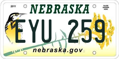 NE license plate EYU259