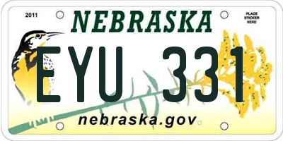 NE license plate EYU331