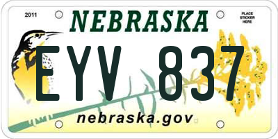 NE license plate EYV837