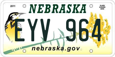 NE license plate EYV964