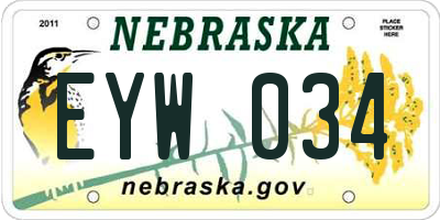 NE license plate EYW034