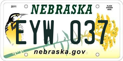 NE license plate EYW037