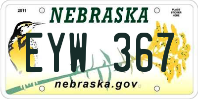 NE license plate EYW367