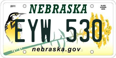 NE license plate EYW530