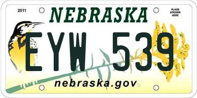 NE license plate EYW539