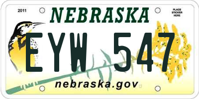 NE license plate EYW547