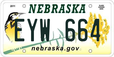 NE license plate EYW664