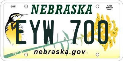 NE license plate EYW700