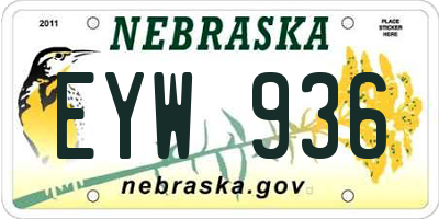 NE license plate EYW936