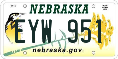 NE license plate EYW951