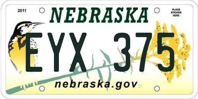 NE license plate EYX375