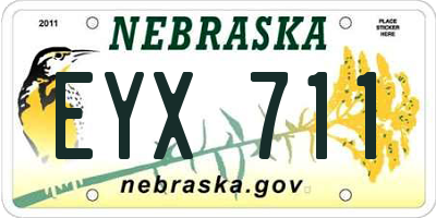 NE license plate EYX711