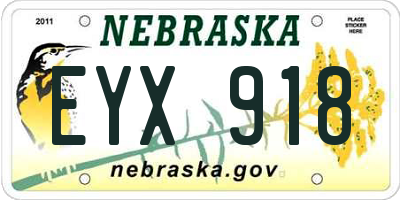 NE license plate EYX918