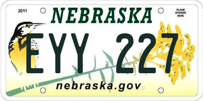NE license plate EYY227