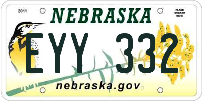 NE license plate EYY332