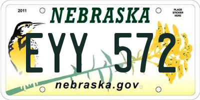 NE license plate EYY572
