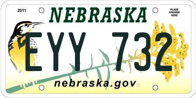 NE license plate EYY732