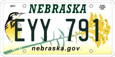 NE license plate EYY791