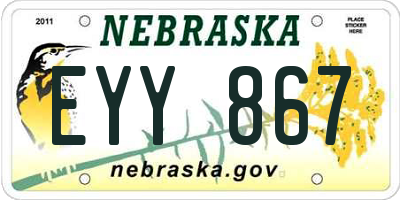 NE license plate EYY867