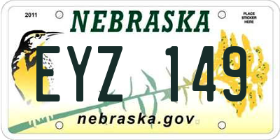 NE license plate EYZ149