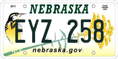 NE license plate EYZ258