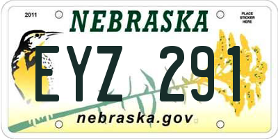 NE license plate EYZ291