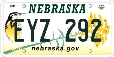 NE license plate EYZ292