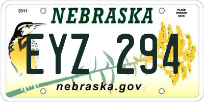 NE license plate EYZ294