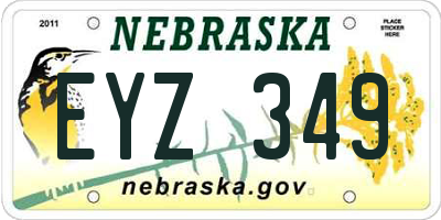 NE license plate EYZ349