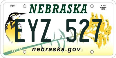 NE license plate EYZ527