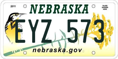 NE license plate EYZ573