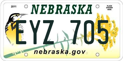 NE license plate EYZ705