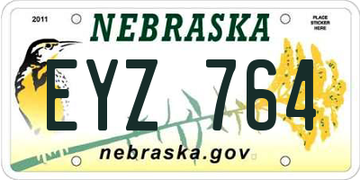 NE license plate EYZ764