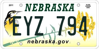 NE license plate EYZ794