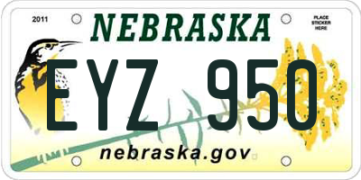 NE license plate EYZ950