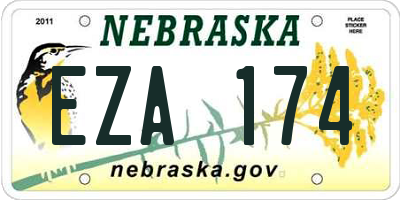 NE license plate EZA174