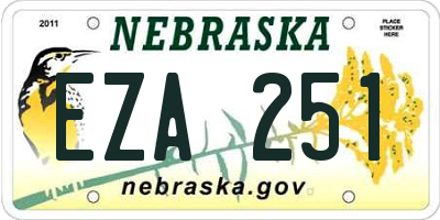NE license plate EZA251