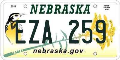 NE license plate EZA259