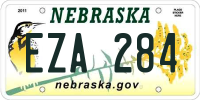 NE license plate EZA284