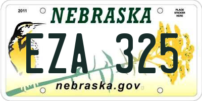 NE license plate EZA325