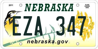 NE license plate EZA347