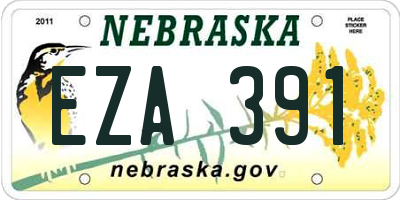 NE license plate EZA391