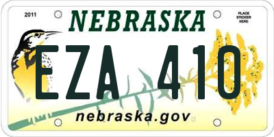 NE license plate EZA410