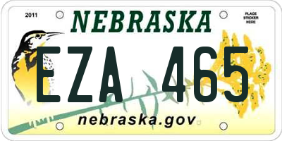 NE license plate EZA465