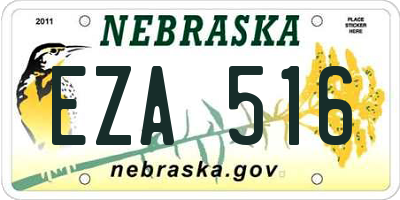 NE license plate EZA516
