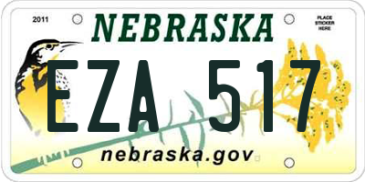 NE license plate EZA517