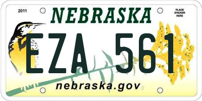 NE license plate EZA561