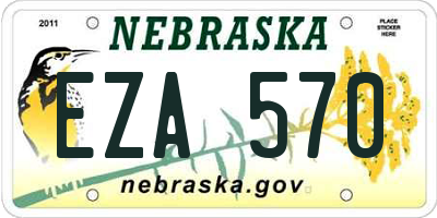 NE license plate EZA570