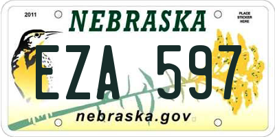 NE license plate EZA597