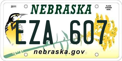 NE license plate EZA607
